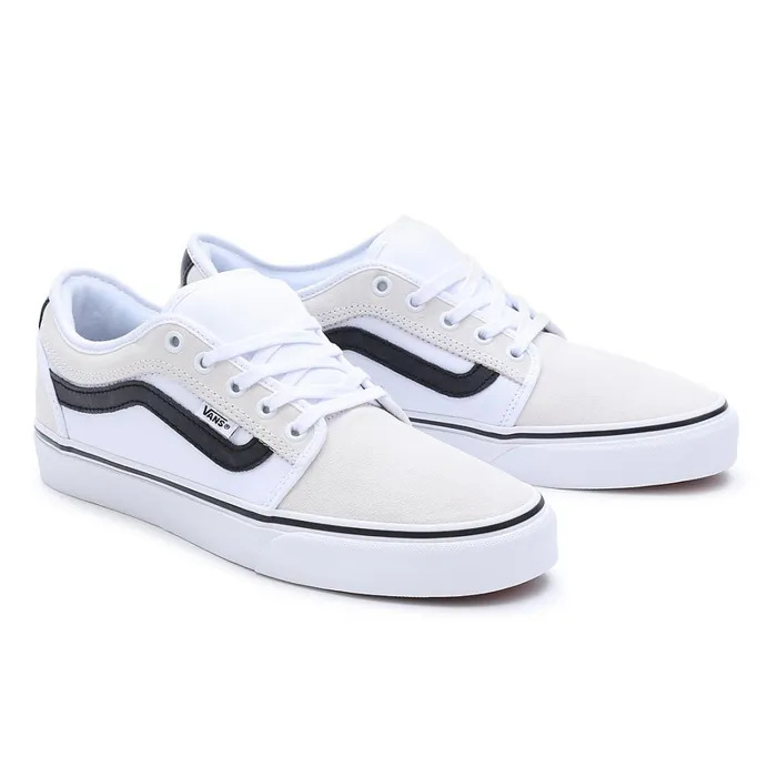 Vans Skate Shoes Women Chukka Low Sidestripe Shoes White