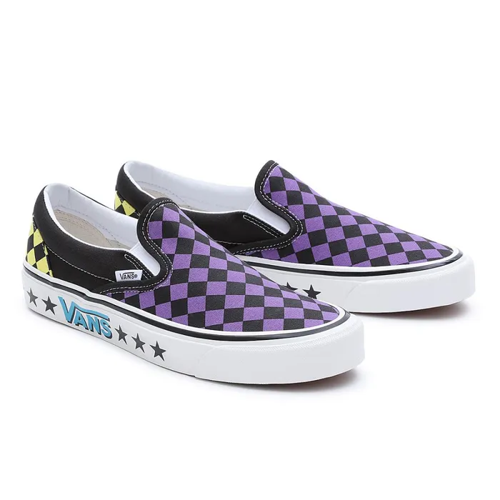 Vans Slipon Shoes Women Diamond Check Classic SlipOn 98 DX Shoes Purple