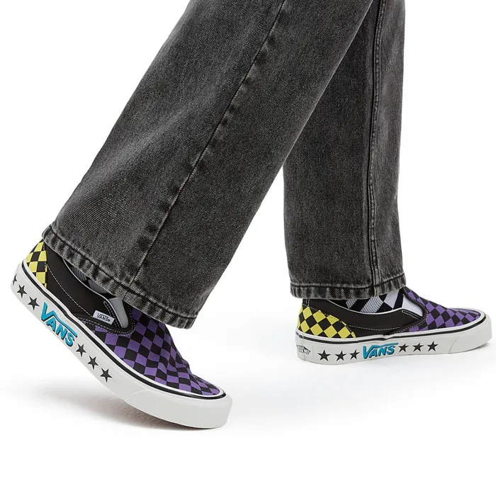 Vans Slipon Shoes Women Diamond Check Classic SlipOn 98 DX Shoes Purple