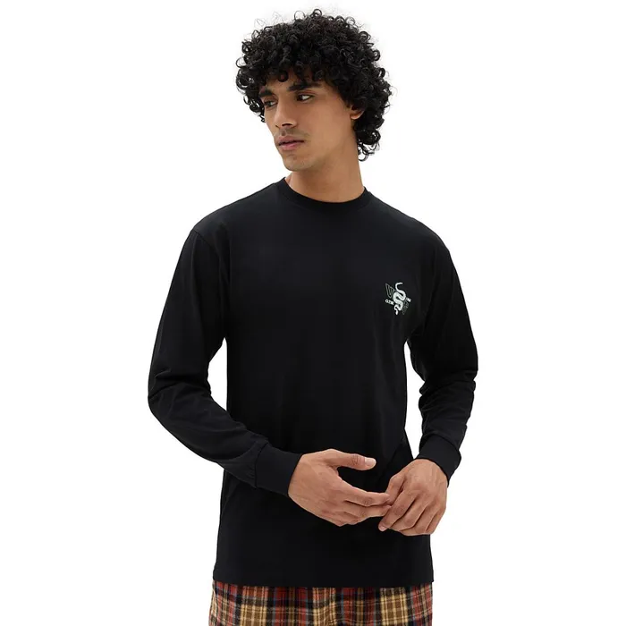 Vans Tshirts and Tanks Men Distorted Snake Long Sleeve TShirt Black