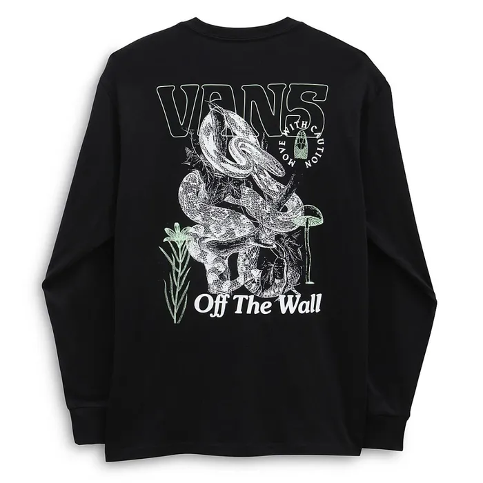 Vans Tshirts and Tanks Men Distorted Snake Long Sleeve TShirt Black