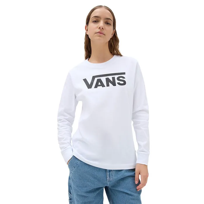 Vans Tshirts and Tops Women Flying V Classic Long Sleeve Tshirt White