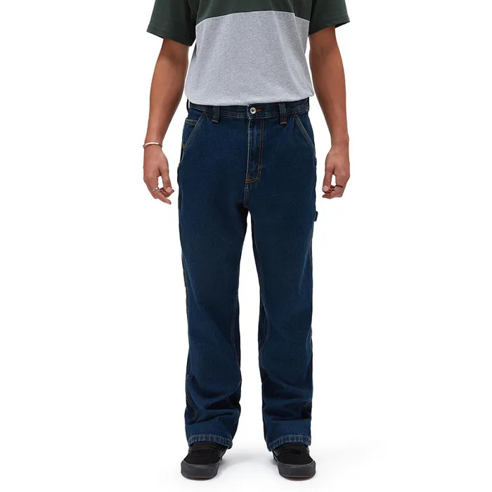 Vans Trousers and Jeans Men Drill Chore Carpenter Loose Denim Trousers Blue