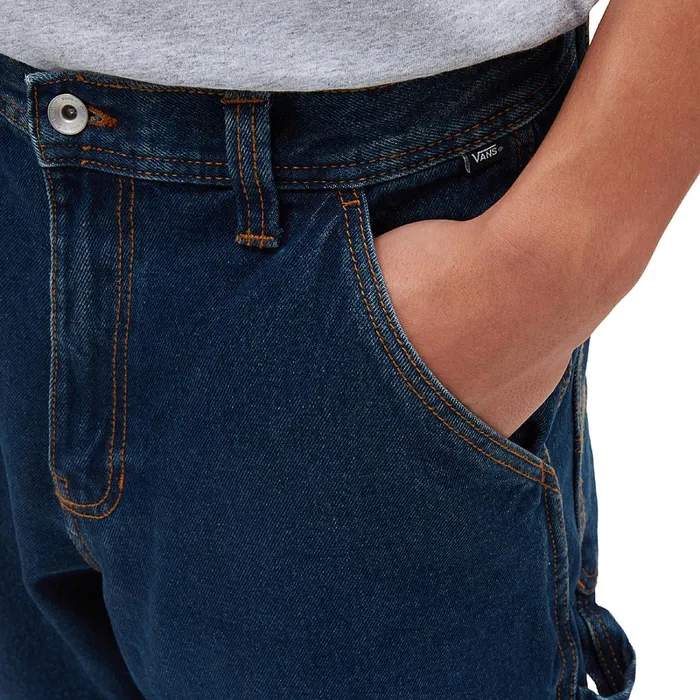 Vans Trousers and Jeans Men Drill Chore Carpenter Loose Denim Trousers Blue