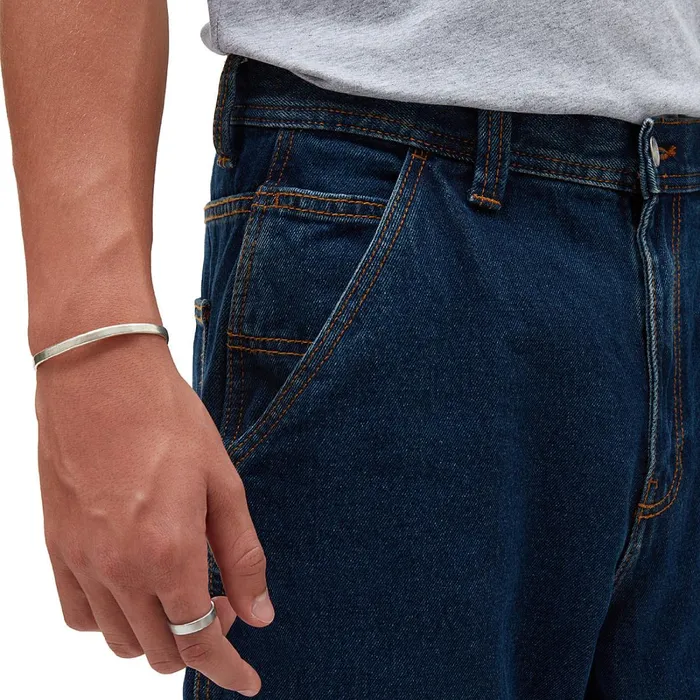 Vans Trousers and Jeans Men Drill Chore Carpenter Loose Denim Trousers Blue