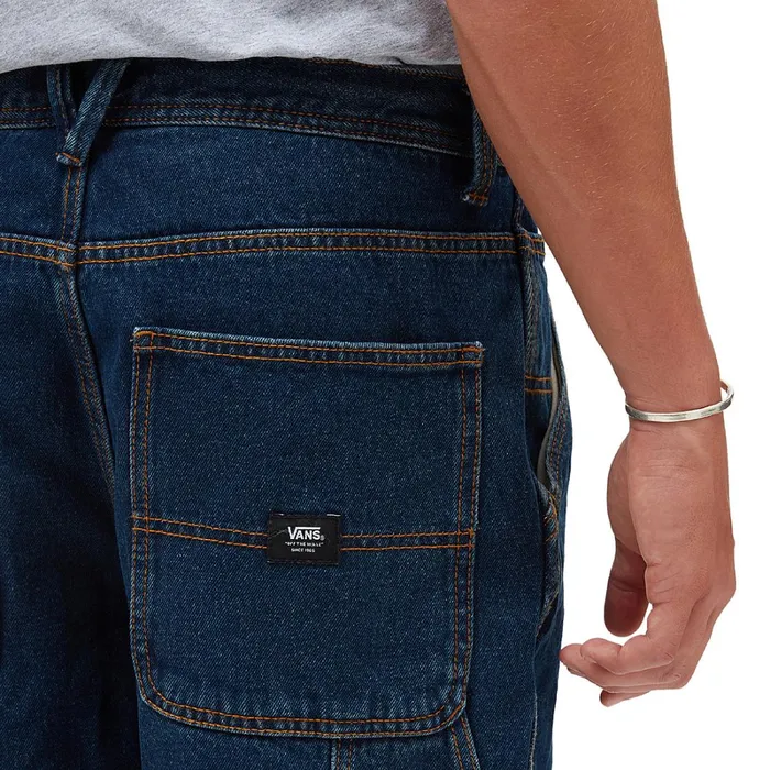 Vans Trousers and Jeans Men Drill Chore Carpenter Loose Denim Trousers Blue