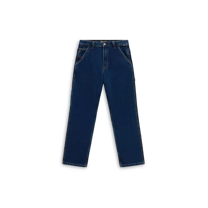 Vans Trousers and Jeans Men Drill Chore Carpenter Loose Denim Trousers Blue