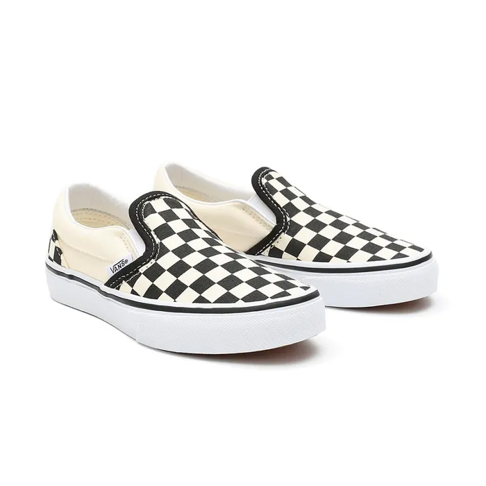 Vans View All Kids Checkerboard Classic SlipOn Shoes 48 Years Black White