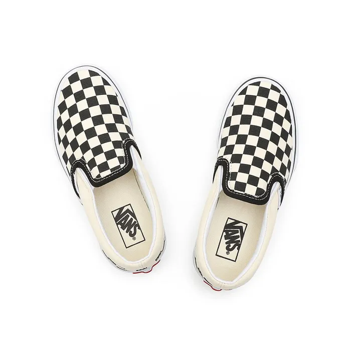 Vans View All Kids Checkerboard Classic SlipOn Shoes 48 Years Black White