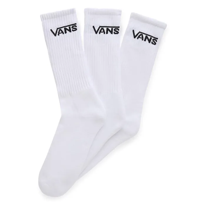 Vans View All Men Classic Crew Socks 3 Pairs White