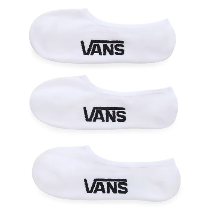 Vans View All Men Classic No Show Socks 3 Pairs White