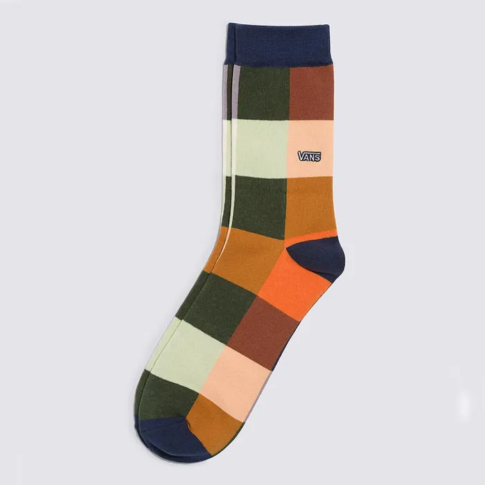 Vans View All Men Classic Print 34 Crew Socks 1 Pair Orange