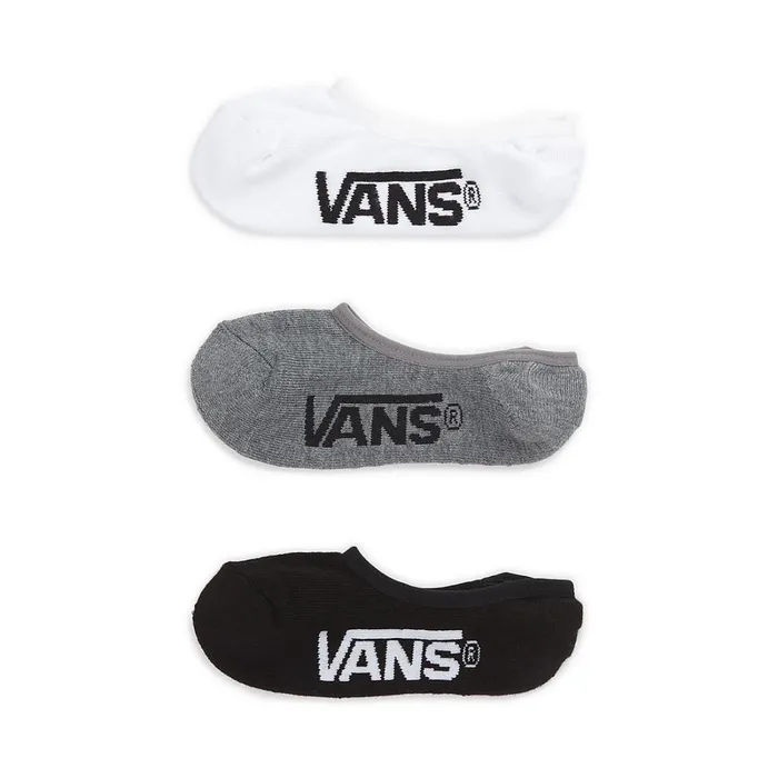 Vans View All Men Classic Super No Show Socks 3 Pairs Black Grey