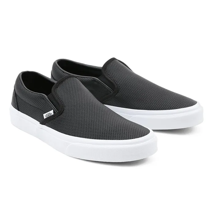 Vans View All Men Perf Leather Classic SlipOn Shoes Black
