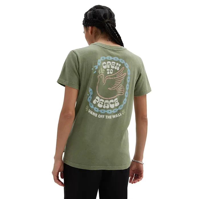Vans View All Women Open To Peace Crew TShirt Green
