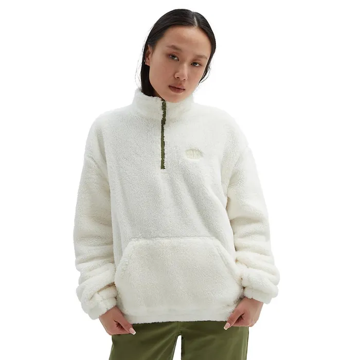 Vans View All Women Pioneer Mock Half Zip Sweatshirt White