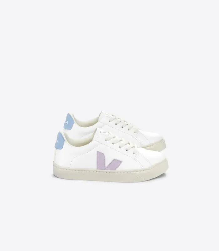VEJA Esplar Kids ESPLAR LACES CHROMEFREE LEATHER WHITE PARME STEEL