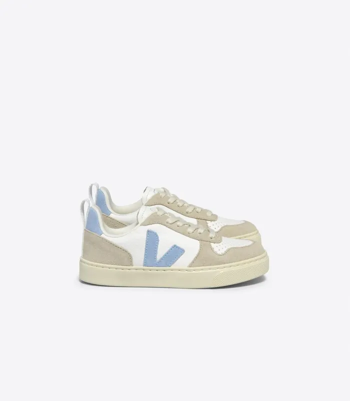 VEJA V10 Kids V10 LACES CHROMEFREE WHITE STEEL ALMOND