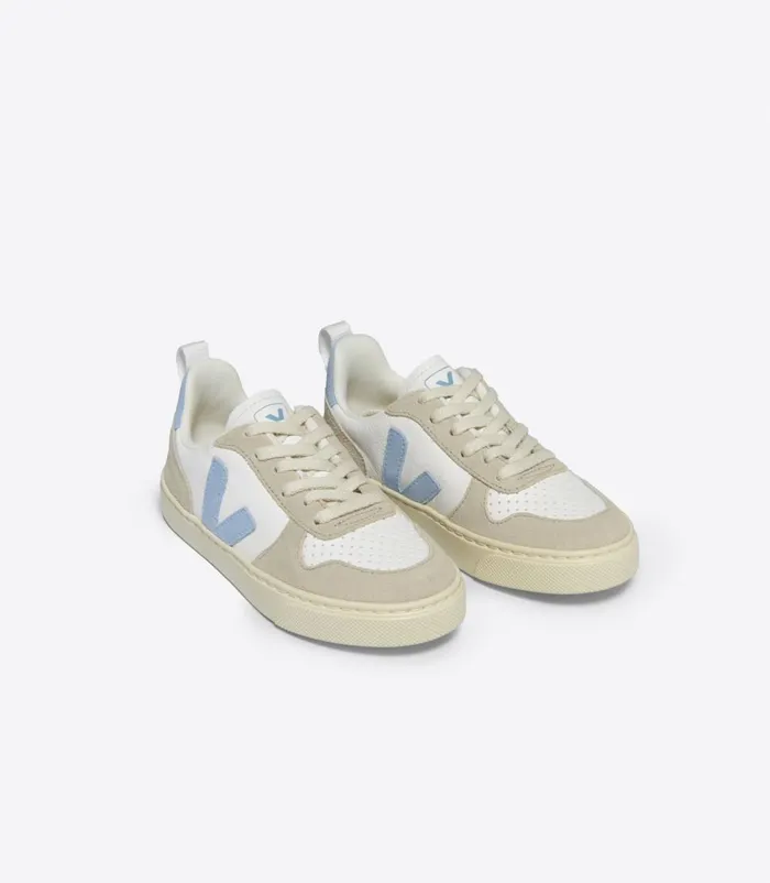 VEJA V10 Kids V10 LACES CHROMEFREE WHITE STEEL ALMOND