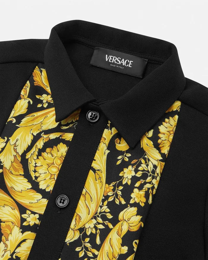 Versace Barocco Baby Overshirt Black Kids Shirts and Tshirts