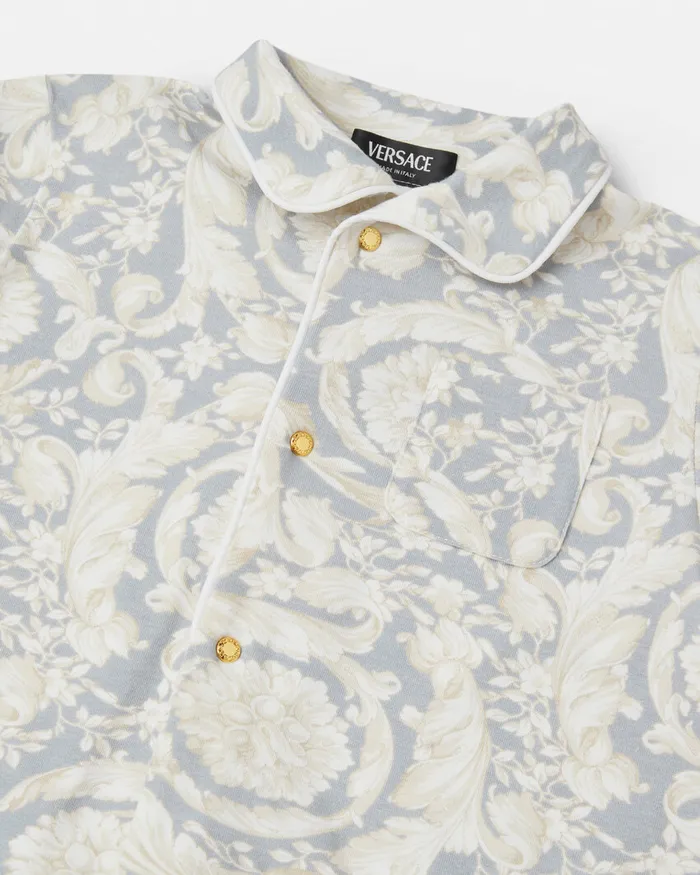 Versace Barocco Baby Sleepsuit Gray Kids Clothing