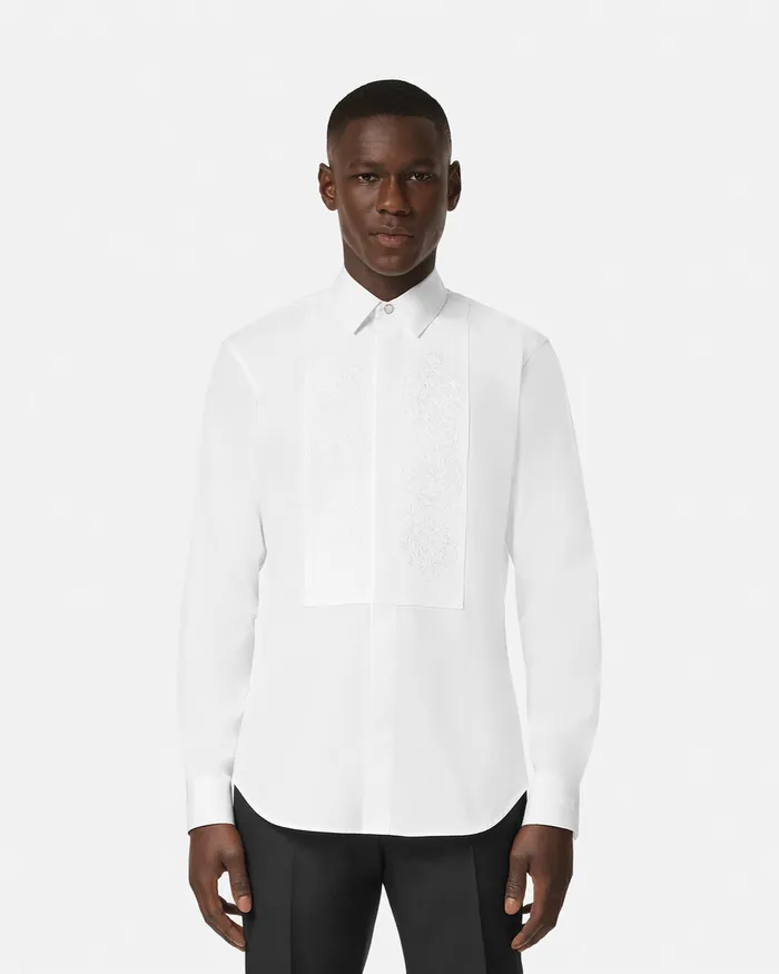 Versace Barocco Formal Shirt White Men Shirts