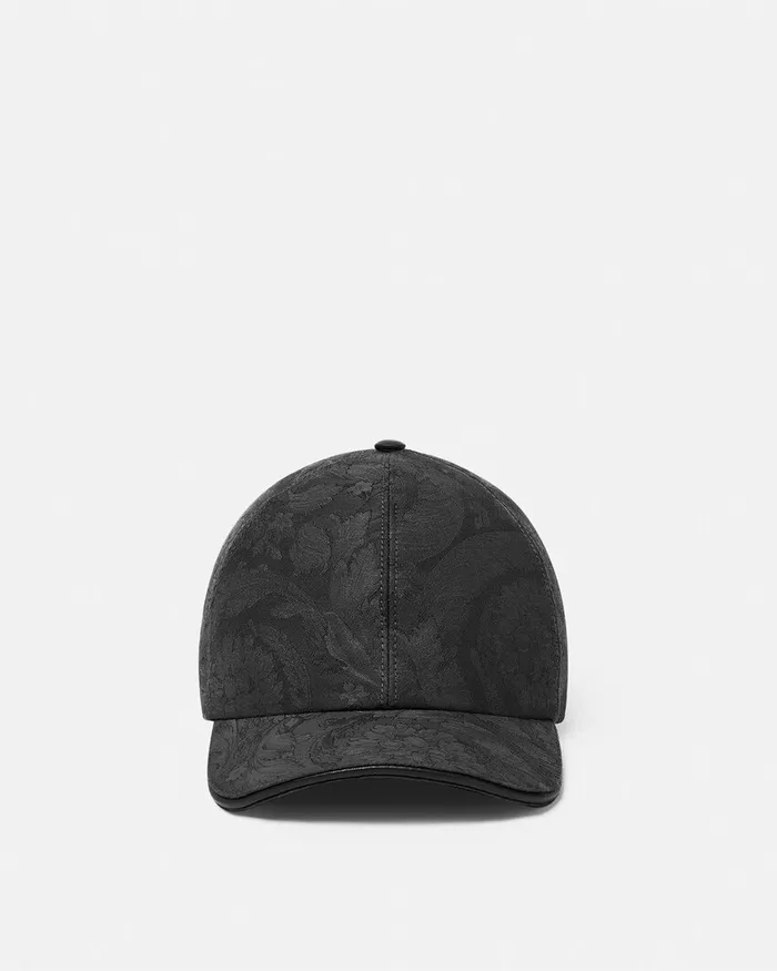 Versace Barocco Jacquard Baseball Cap Gray WomenMen Hats and Caps