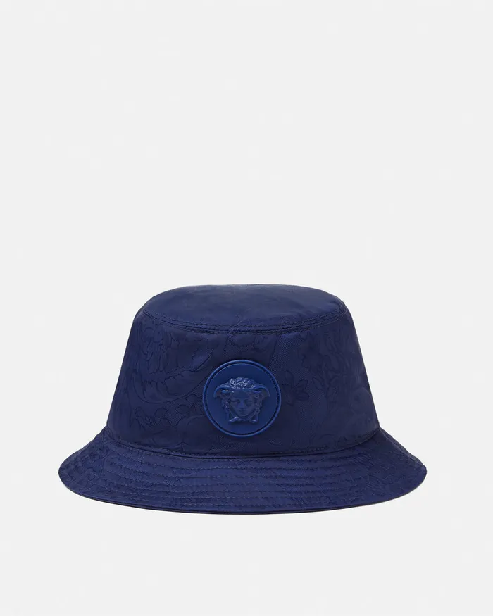 Versace Barocco Jacquard Bucket Hat Blue Kids Bags and Accessories