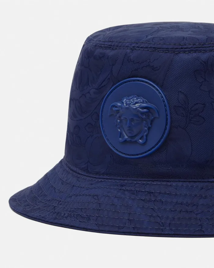 Versace Barocco Jacquard Bucket Hat Blue Kids Bags and Accessories