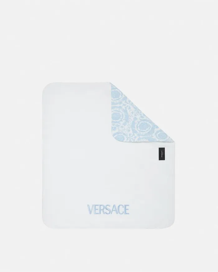 Versace Barocco Padded Baby Blanket Light Blue Kids Accessories