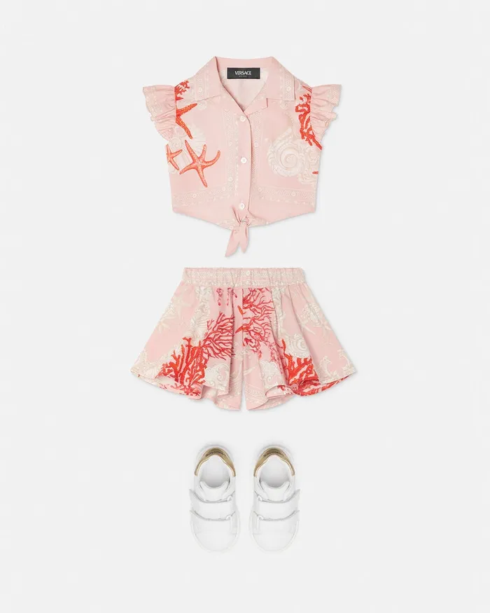 Versace Barocco Sea Baby Shorts Coral Kids Pants and Skirts