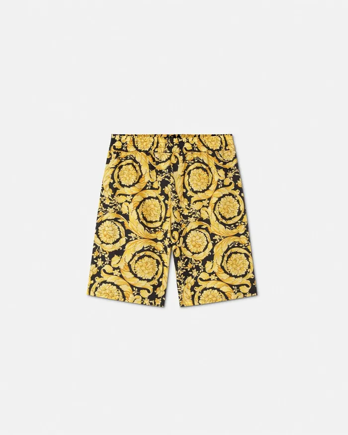 Versace Barocco Shorts Blackprint Kids Pants