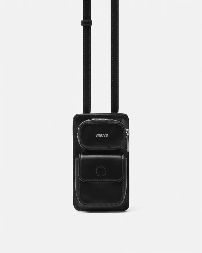 Versace Cargo Crossbody Bag Blacksilver Men Crossbody and Messengers