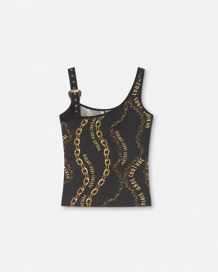 Versace Chain Couture Top Blackgold Women Jeans Couture