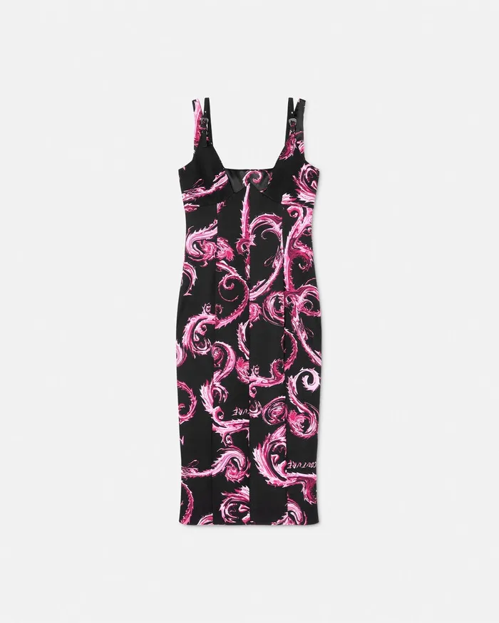 Versace Chromo Couture Midi Dress Blackpink Women Jeans Couture
