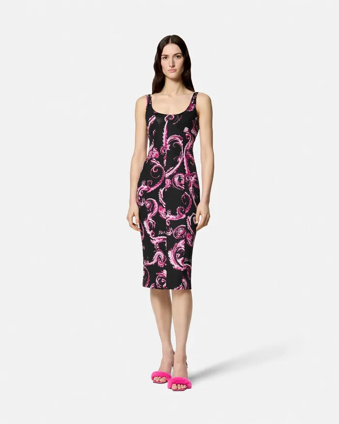 Versace Chromo Couture Midi Dress Blackpink Women Jeans Couture