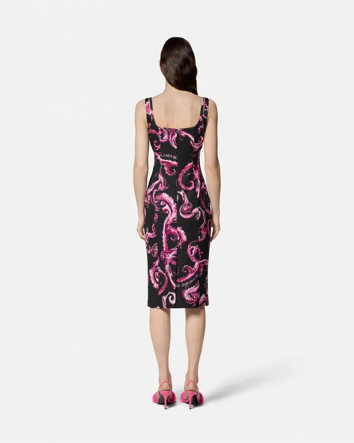 Versace Chromo Couture Midi Dress Blackpink Women Jeans Couture