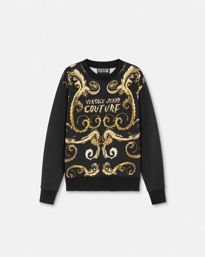 Versace Chromo Couture RegularFit Sweatshirt Blackgold Men Jeans Couture