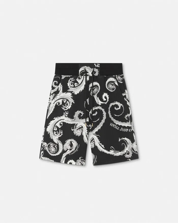Versace Chromo Couture Sweat Shorts Blackwhite Men Jeans Couture