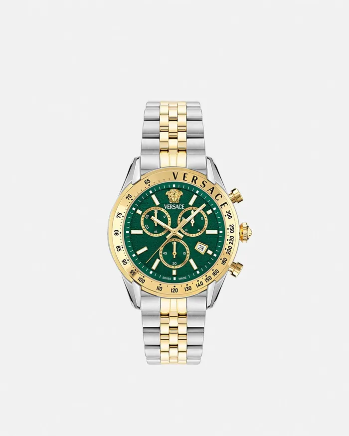 Versace Chrono Master Watch Greengold Men Watches