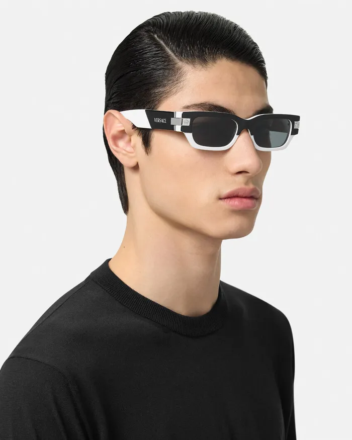 Versace Classic Top Sunglasses Blackwhite Men Sunglasses