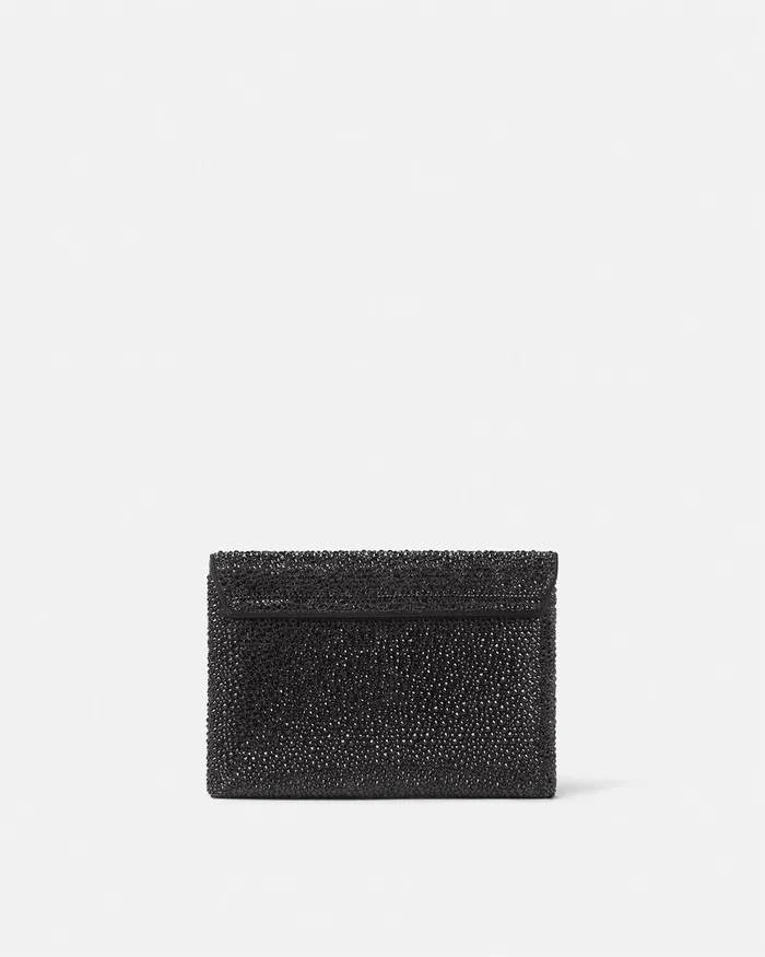 Versace Crystal La Medusa Envelope Clutch Black Women Shoulder and Crossbody