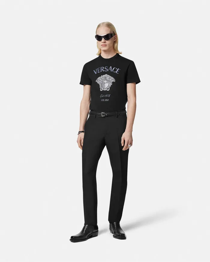 Versace Crystal Medusa Milano TShirt Black Men TShirts and Polos