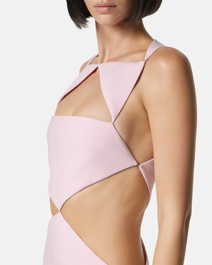 Versace Cutout Column Gown Light Pink Women Dresses