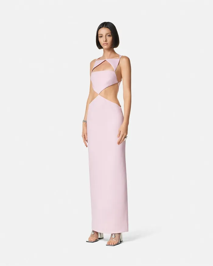 Versace Cutout Column Gown Light Pink Women Dresses