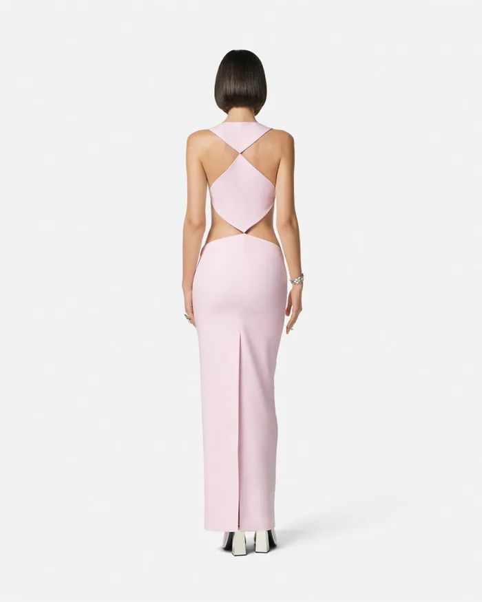 Versace Cutout Column Gown Light Pink Women Dresses