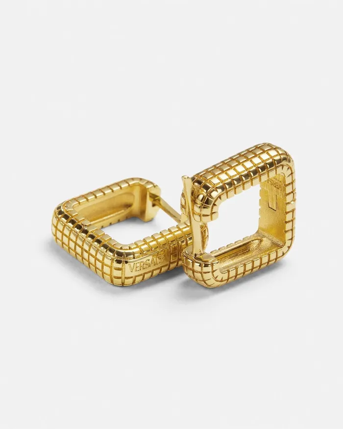 Versace Dylos Hoop Earrings Light Gold MenWomen Earrings