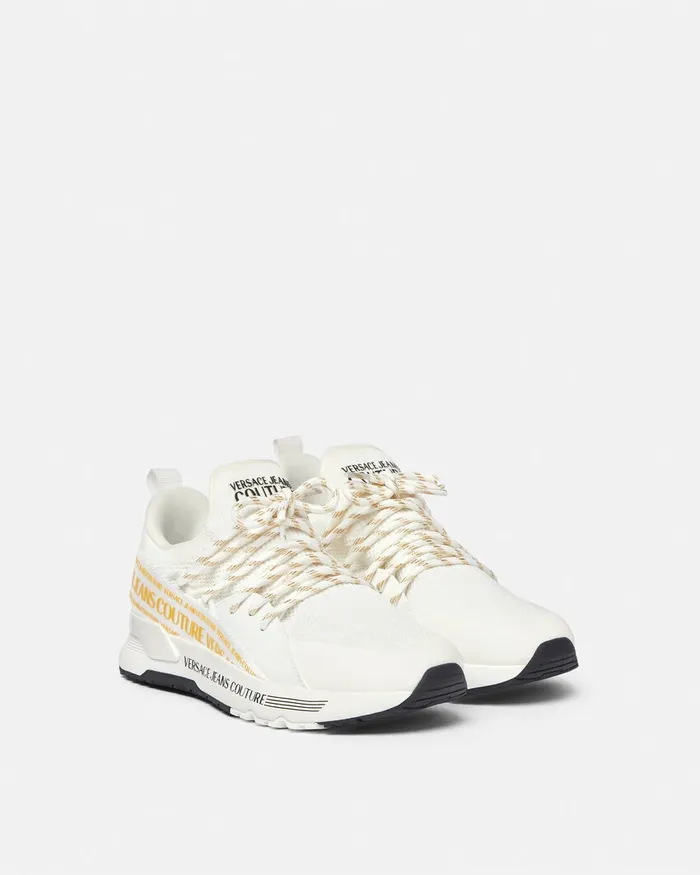 Versace Dynamic Logo Sneakers Whiteprint Women Jeans Couture