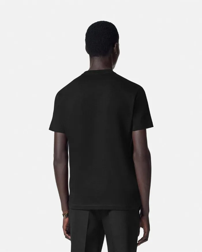 Versace Embroidered Medusa TShirt Black Men TShirts and Polos