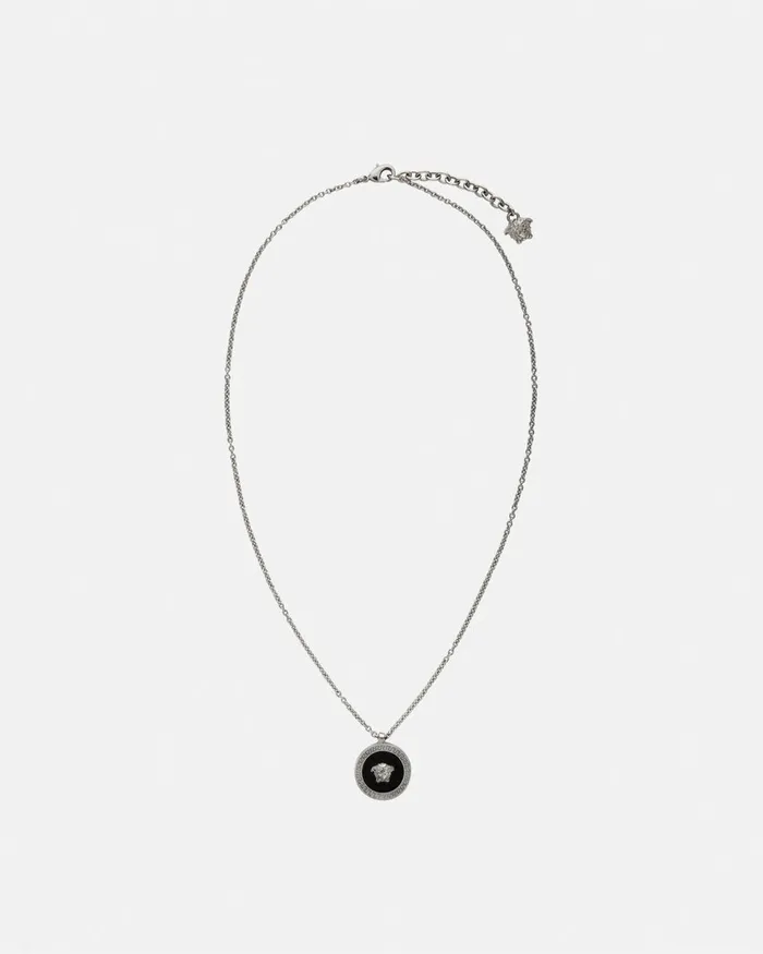 Versace Enamel Medusa Necklace Silver WomenMen Necklaces
